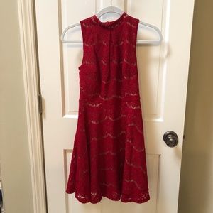 Love Fire Red Lace Dress - Size Small